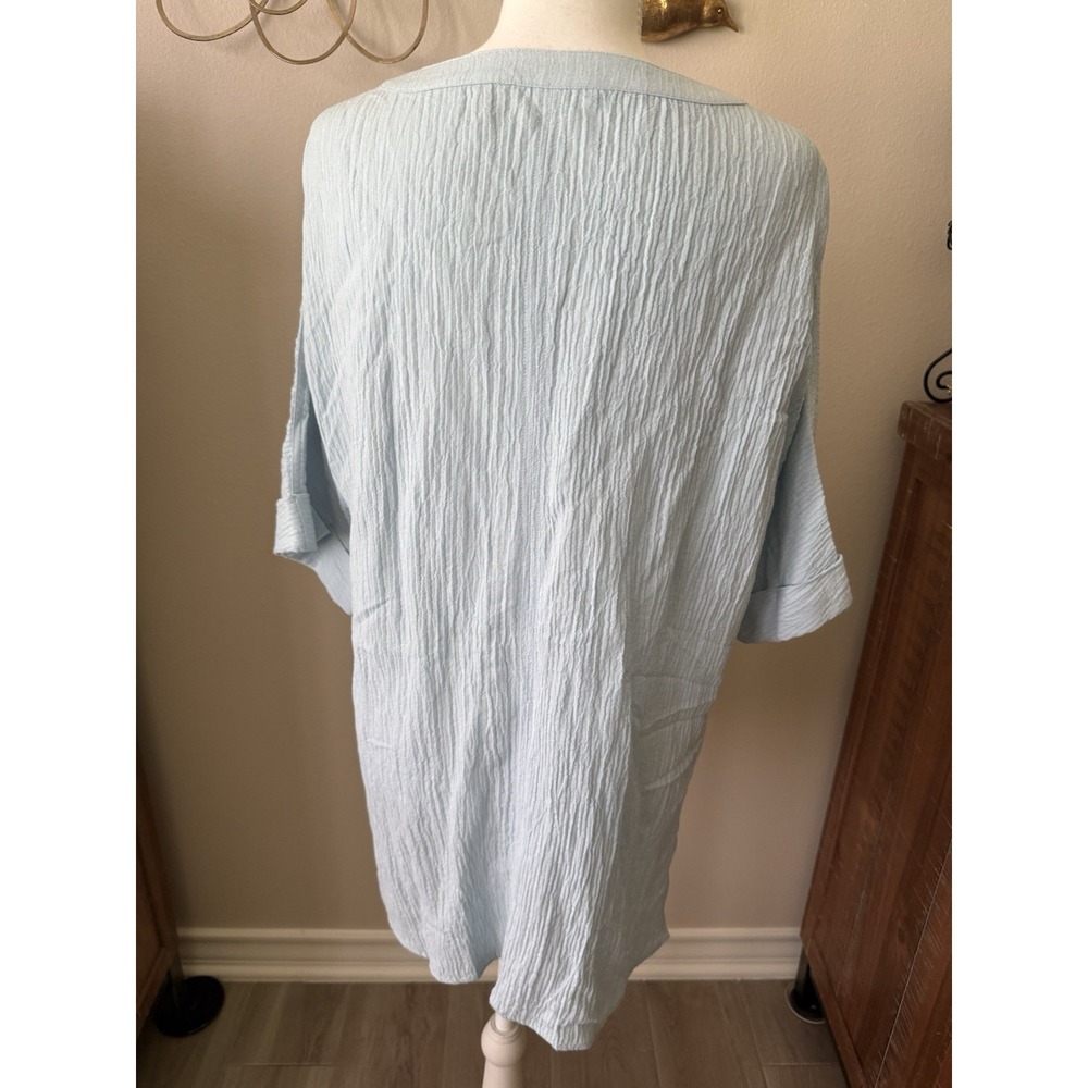 Soft Surroundings Tunic Top Womens Small Blue‎ Ramie Rayon Button Front Boho - Picture 4 of 8